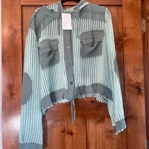 POL Mint/Blue Knitted Jacket